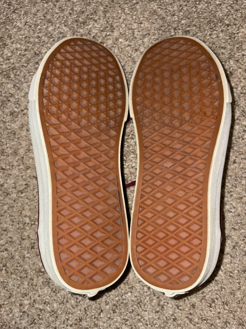 Vans Women's Burgundy Low-Top Sneakers with White Side Stripe
